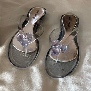 Nine West Clear Sandals with Lavender Accents